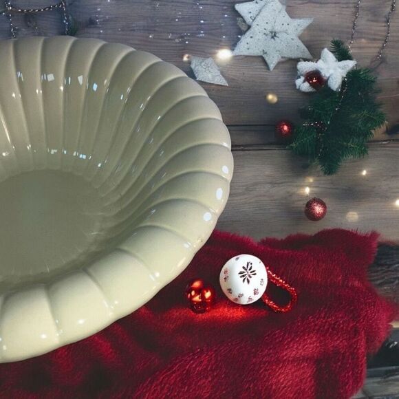 Vintage Haeger USA 3230 Cream Ribbed Bowl Basin Excellent condition - Picture 4 of 6